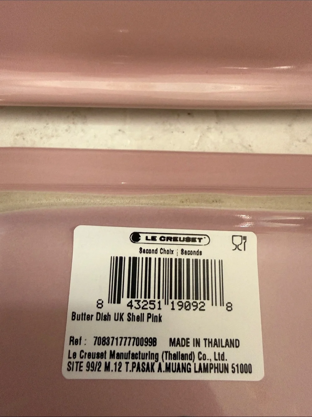 Le Creuset Shell Pink UK Butter dish